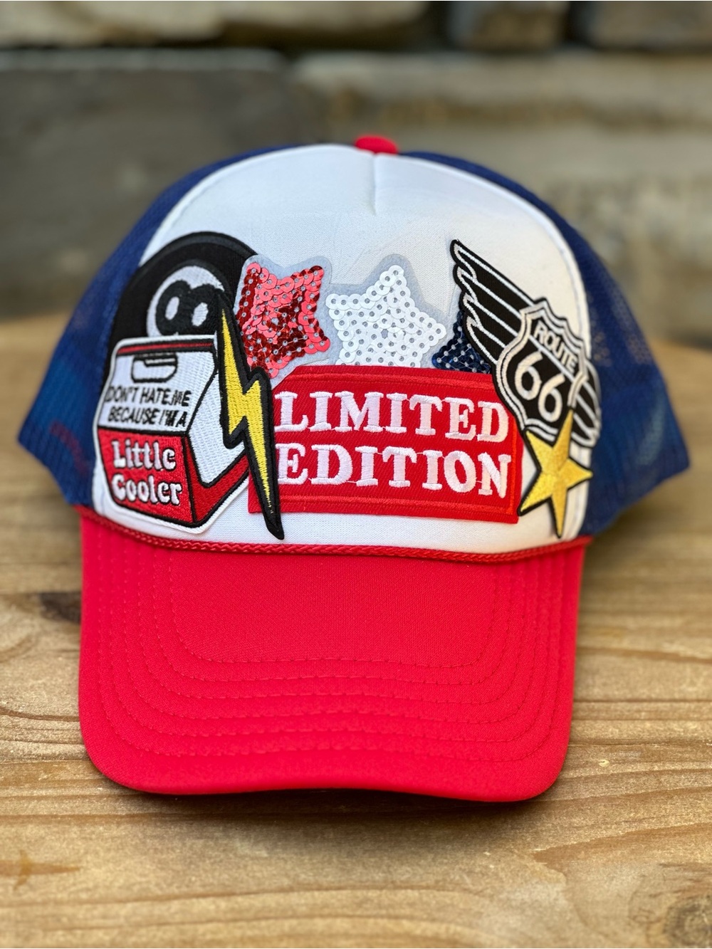 NEW Custom Trucker Hat Red, White & Blue